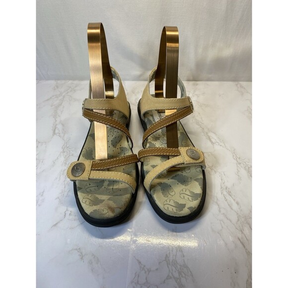 GOLFSTREAM Greenleaf Women's Spike Golf Sandals Beige Leather Utility size 10M - Picture 5 of 8